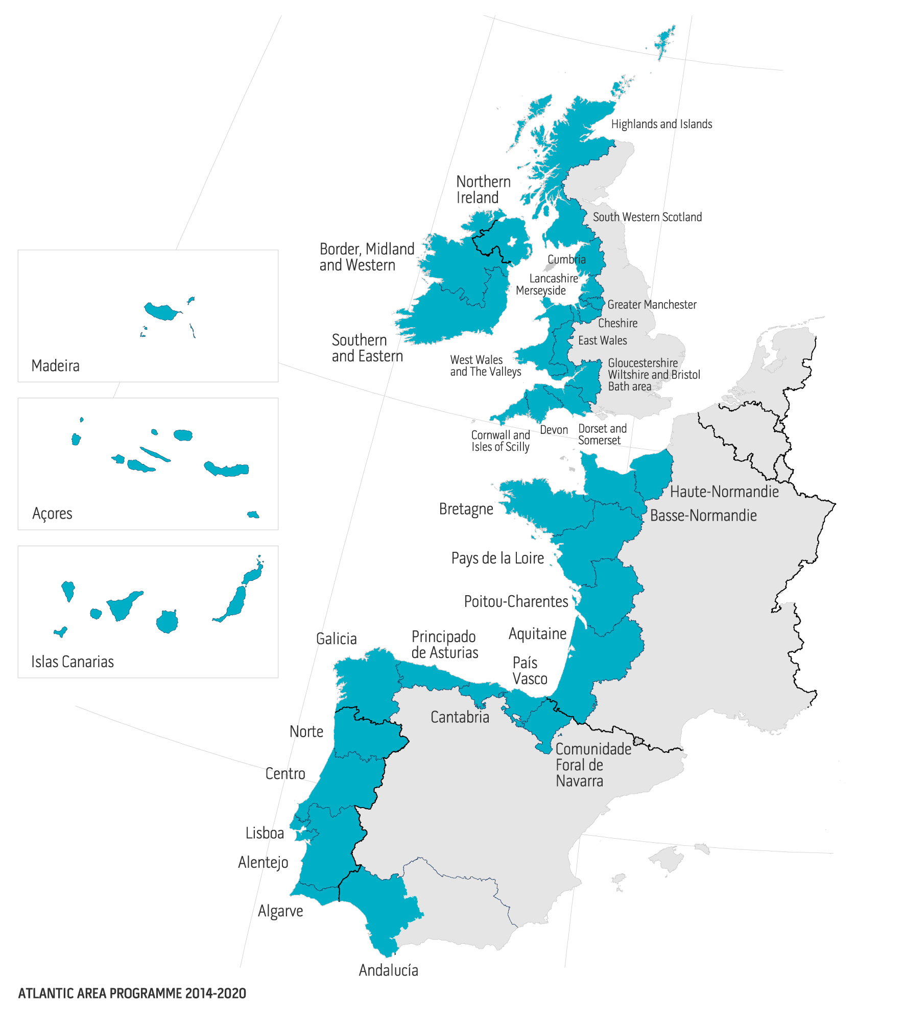 Zone Interreg Espace Atlantique