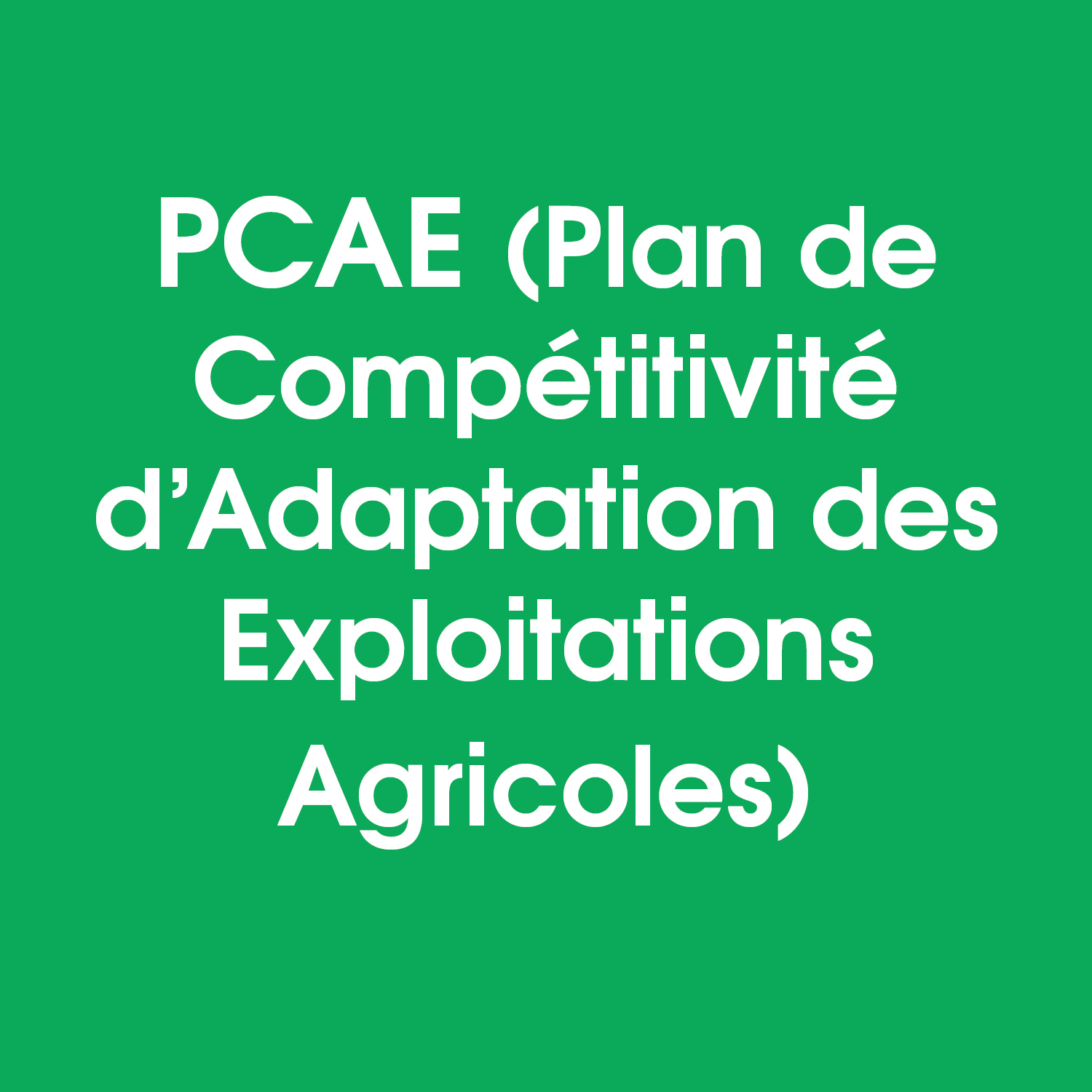 Plan Compétitivité des Exploitations agricoles Plan Compétitivité des Exploitations agricoles