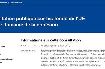Consultation publique sur les fonds de l'UE